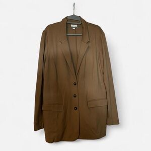 J. Jill women’s Tan Ponte Stretch Boyfriend Blazer size L